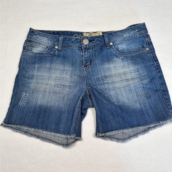 American Rag Cie Mid Length Frayed Hem Jean Shorts Size 7 #0777 - Picture 1 of 8